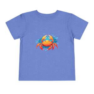 Light blue toddler short sleeve tee with a cute crab character design