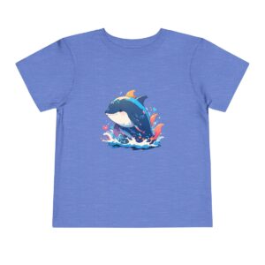 Light blue toddler T-shirt with a cute baby whale character