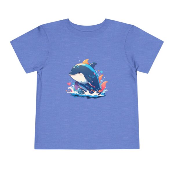 Light blue toddler T-shirt with a cute baby whale character