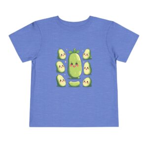 Blue toddler T-shirt with happy cucumber and slices design