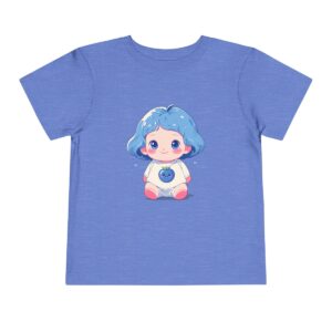 Blue toddler T-shirt with a cute blueberry character illustration