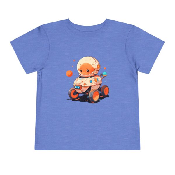 Blue toddler T-shirt with a cute astronaut on a rover graphic