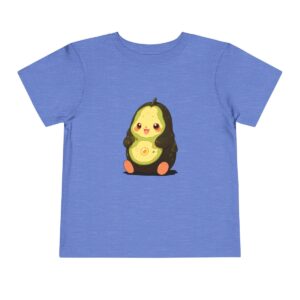 Light blue toddler short sleeve tee with a cute avocado character design