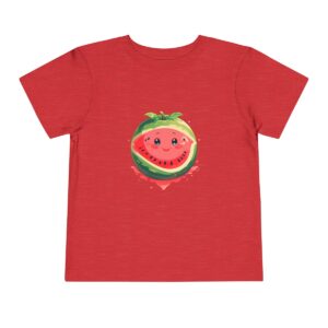 Red toddler short sleeve tee with a cute watermelon illustration