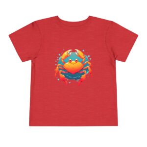 Red toddler short sleeve tee with a cute crab character design