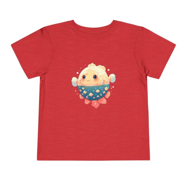 Red toddler T-shirt with a cute pufferfish character