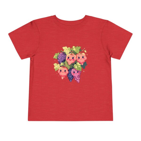 Red toddler T-shirt with happy grapes illustration