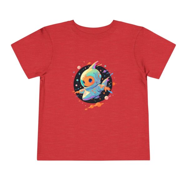 Red toddler T-shirt with a cute alien graphic