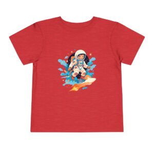 Red toddler T-shirt with a cute astronaut graphic