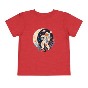 Red toddler T-shirt with an astronaut graphic