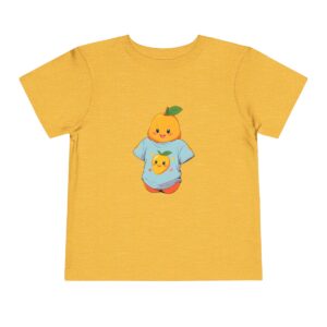 Yellow toddler T-shirt with a cute mango character