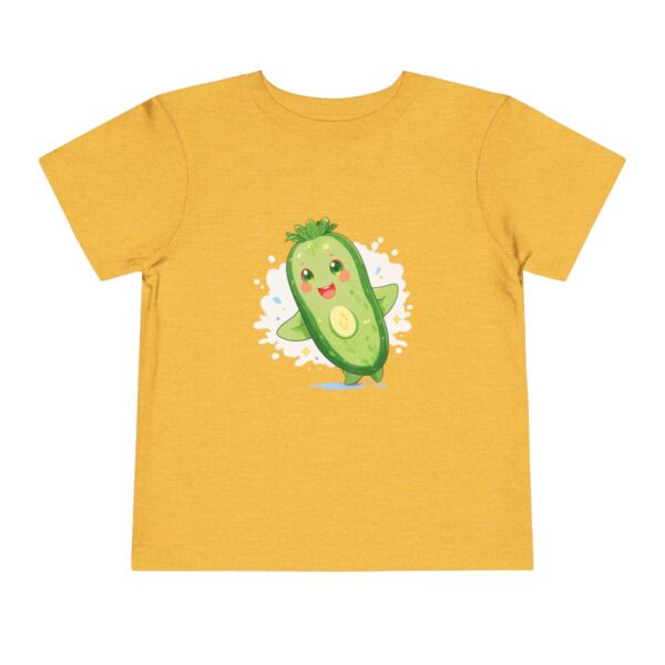 ellow toddler T-shirt with a cute cucumber character