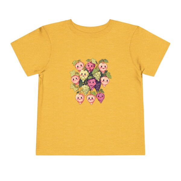 Yellow toddler T-shirt with happy grapes illustration