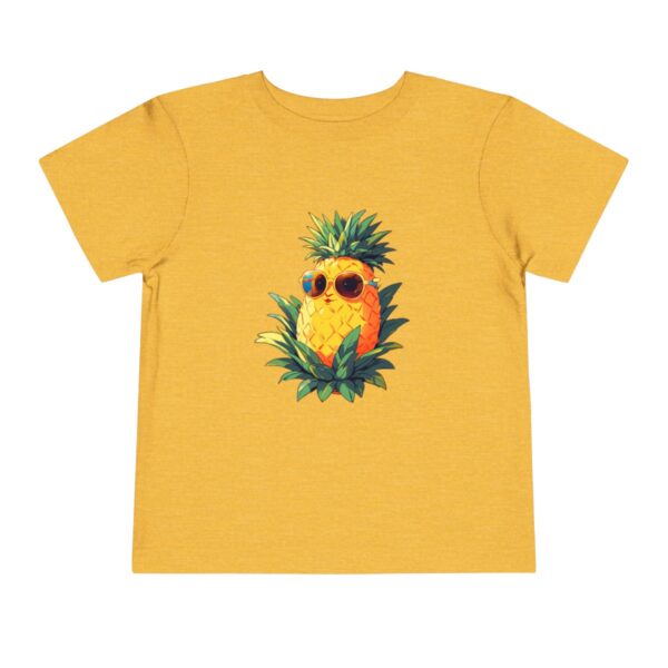 Yellow toddler T-shirt with a cool pineapple wearing sunglasses illustration