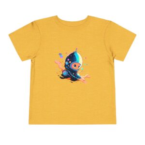 Yellow toddler T-shirt with a cute alien graphic