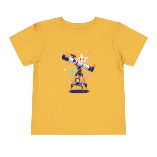 Yellow toddler T-shirt with a cute telescope and stars graphic