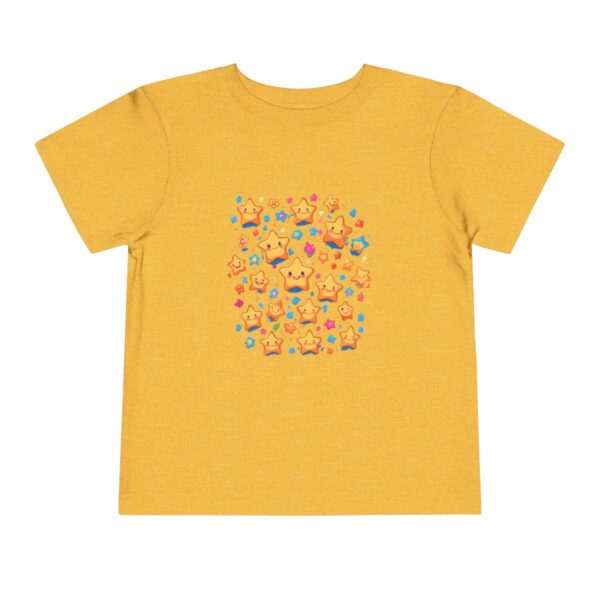 Yellow toddler T-shirt with a colorful stars design