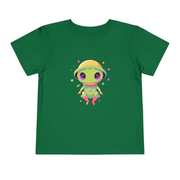 Green toddler T-shirt with a cute UFO graphic