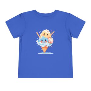 Blue toddler short sleeve tee with a cute ice cream illustration