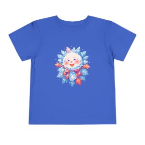 Blue toddler short sleeve tee with a cute snowflake illustration