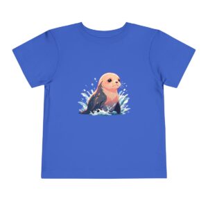 Blue toddler T-shirt with a cute sea lion character