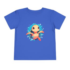 Blue toddler T-shirt with a cute sea turtle character