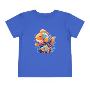 Blue toddler T-shirt with cute clownfish characters