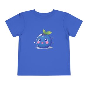 Blue toddler T-shirt with smiling blueberry illustration