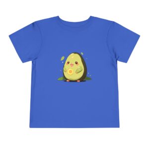 Blue toddler short sleeve tee with a cute avocado character design