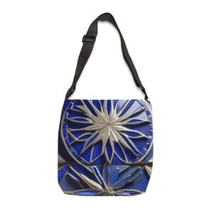 Tote Bag with bold starburst tile design and adjustable strap