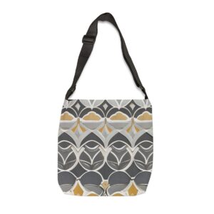 Tote Bag with geometric Moroccan pattern and adjustable strap