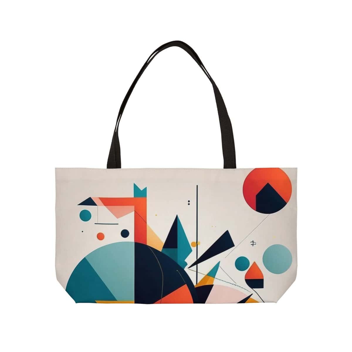 Abstract geometric shapes weekender tote bag with colorful modern design