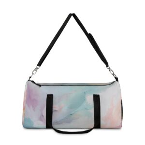 Duffel bag with soft blended pastel colors and adjustable shoulder strap