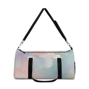 Duffel bag with soft pastel blended colors and adjustable shoulder strap