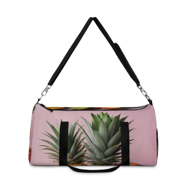 duffel bag with pineapple design and detachable shoulder strap