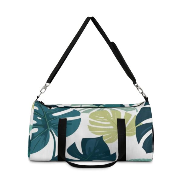 Duffel bag with minimalist Monstera leaf design and detachable shoulder strap