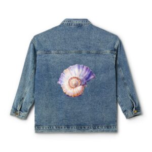 Women's Denim Jacket with a colorful seashell design on the back