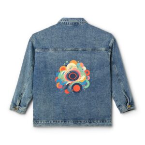 Women's Denim Jacket with a concentric circles design on the back