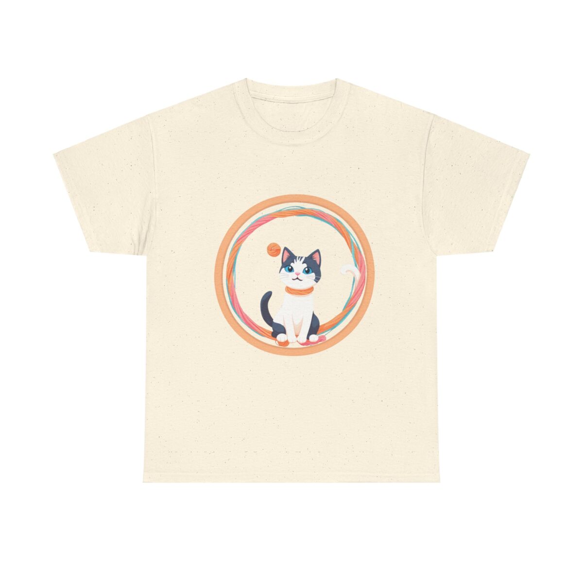 Cat T Shirt with a playful and stylish feline design in a circular pattern