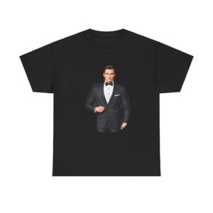 Tuxedo T Shirt with a formal tuxedo design on a black cotton T-shirt