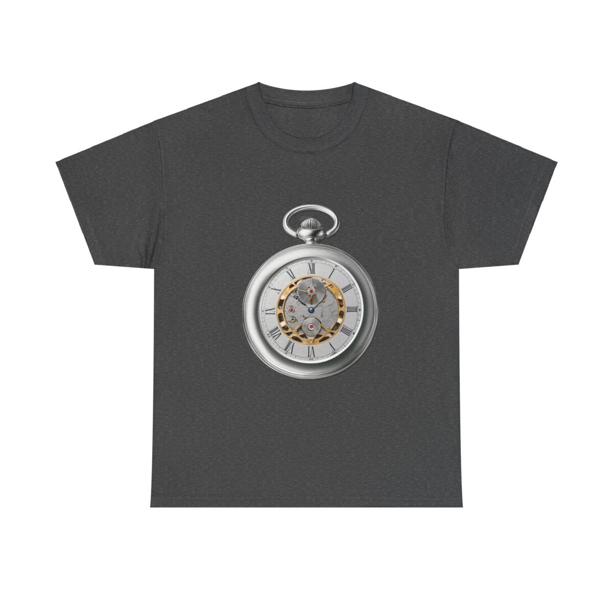 Dark Grey T Shirt with a stylish clock design