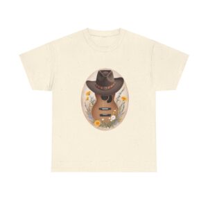 Country Music T Shirts featuring a guitar and cowboy hat design.