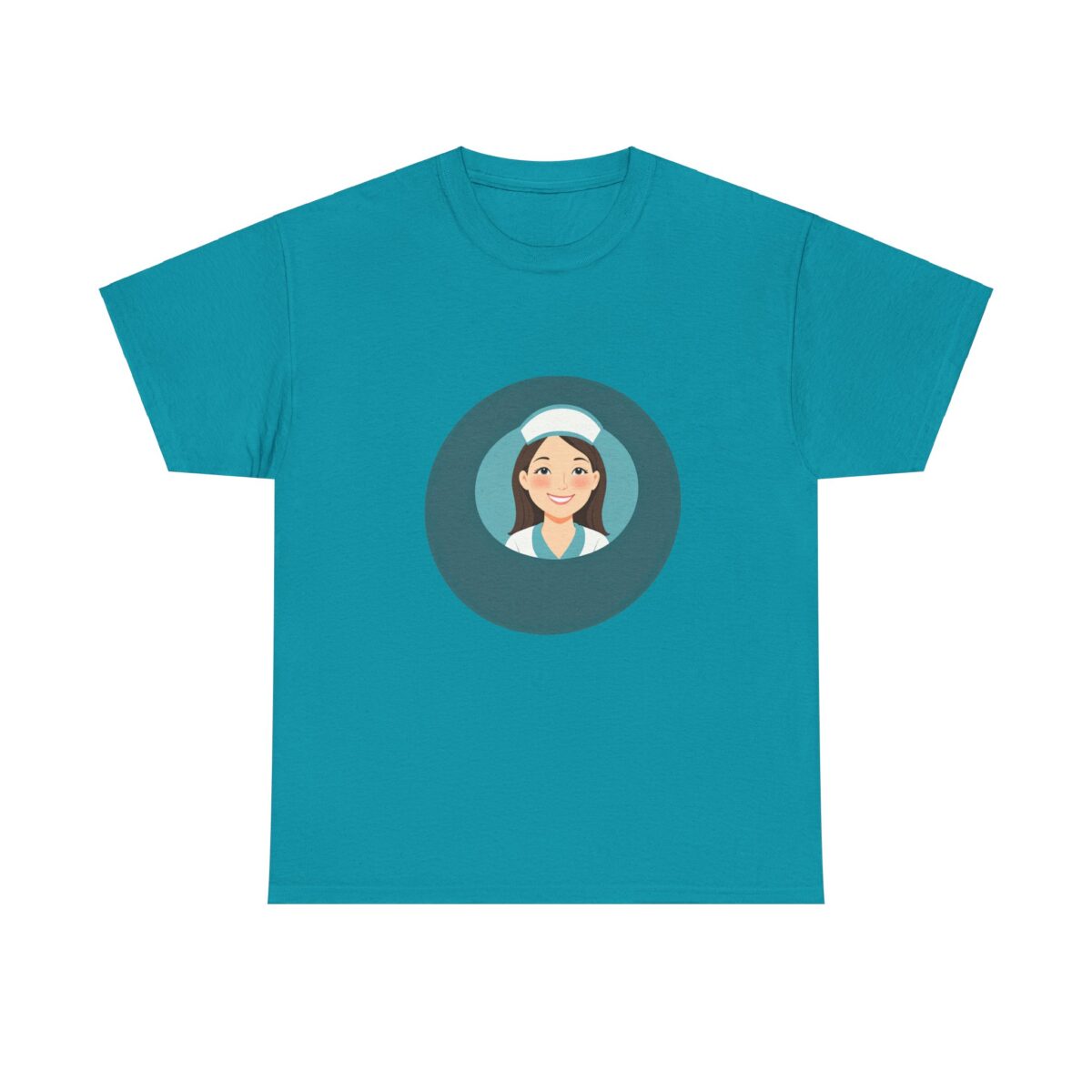 Funny Nurse T Shirts featuring a nurse illustration on a blue t-shirt