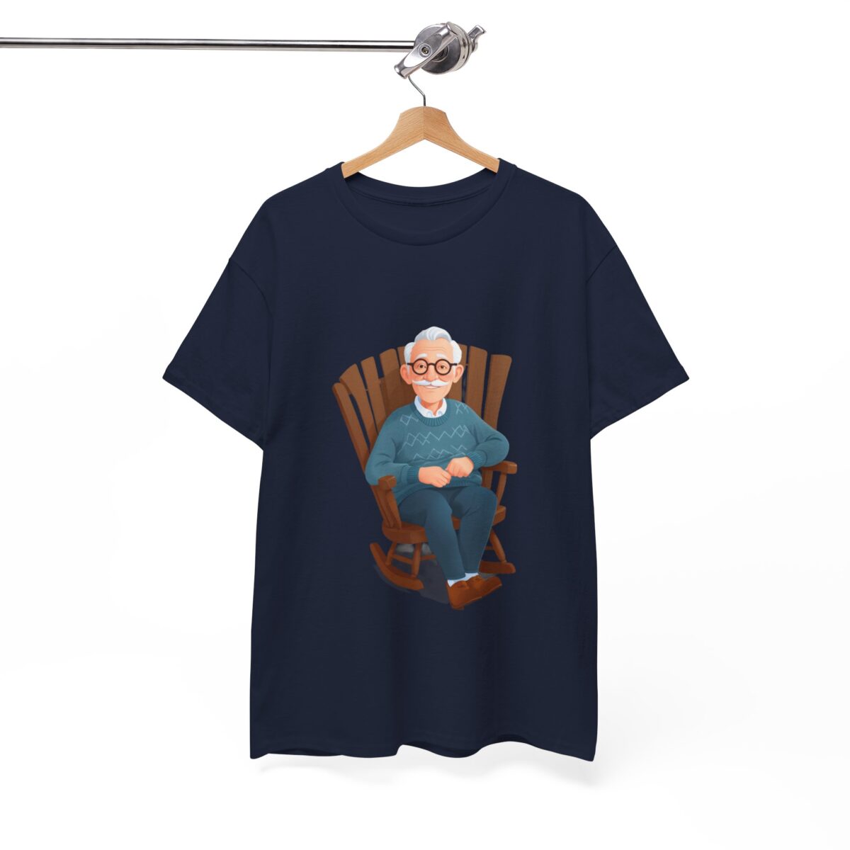 Grandad T Shirts on hanger with a nostalgic rocking chair design