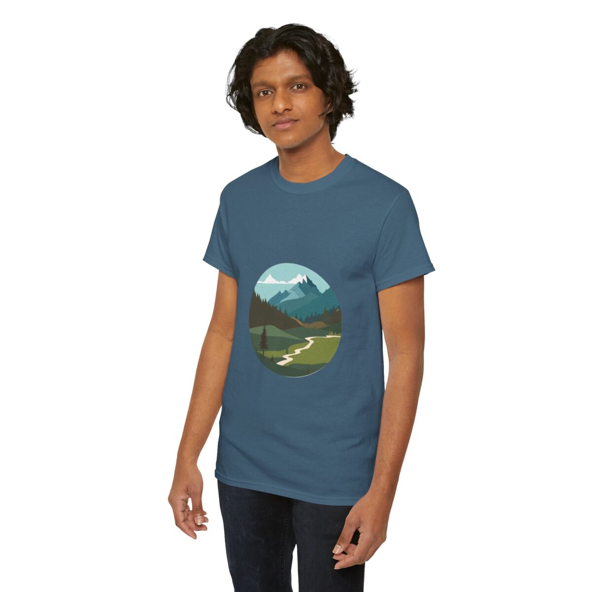 Person wearing an Outdoor Clothing T Shirt with a nature-inspired design