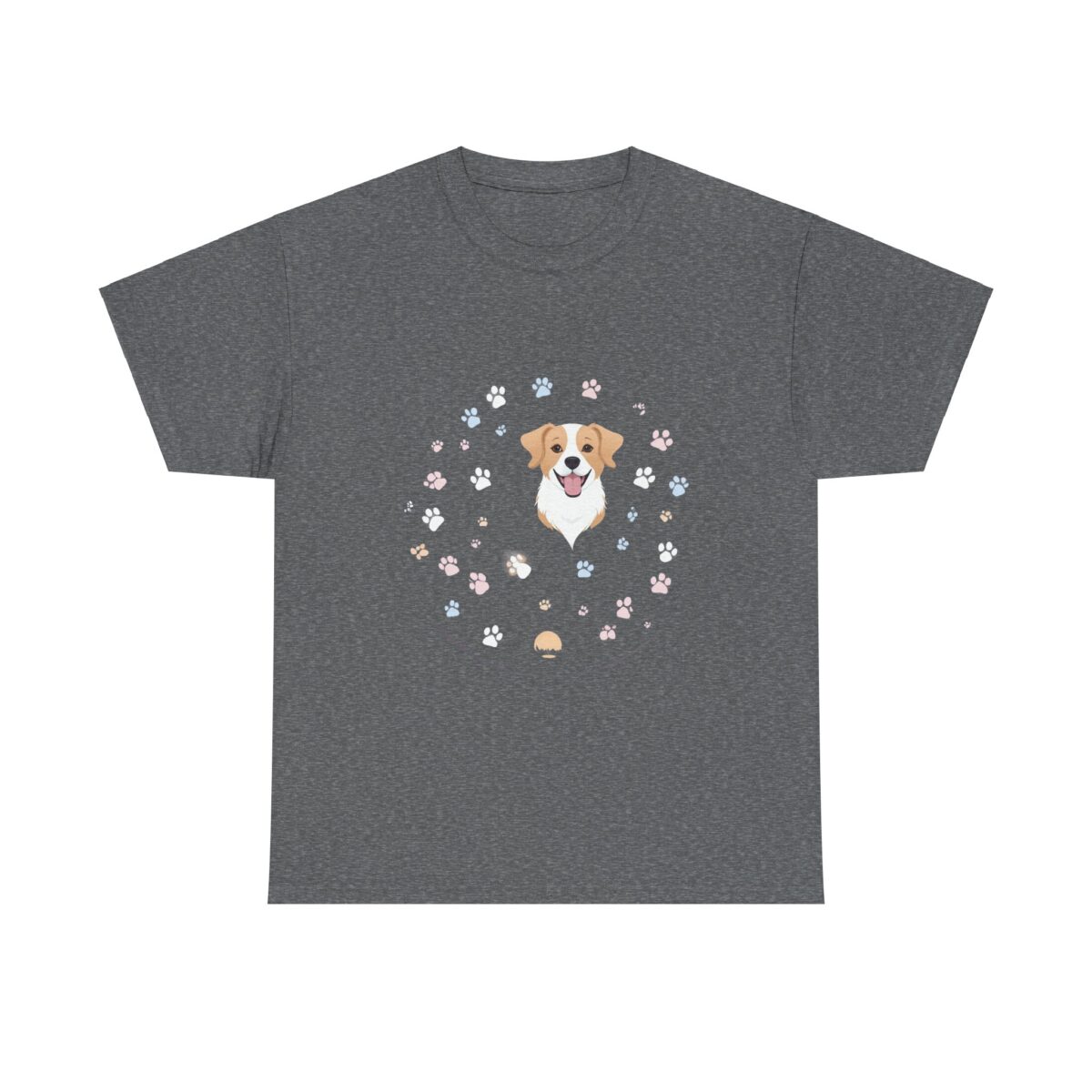 Custom Pet T Shirt with adorable pet design and paw print motif