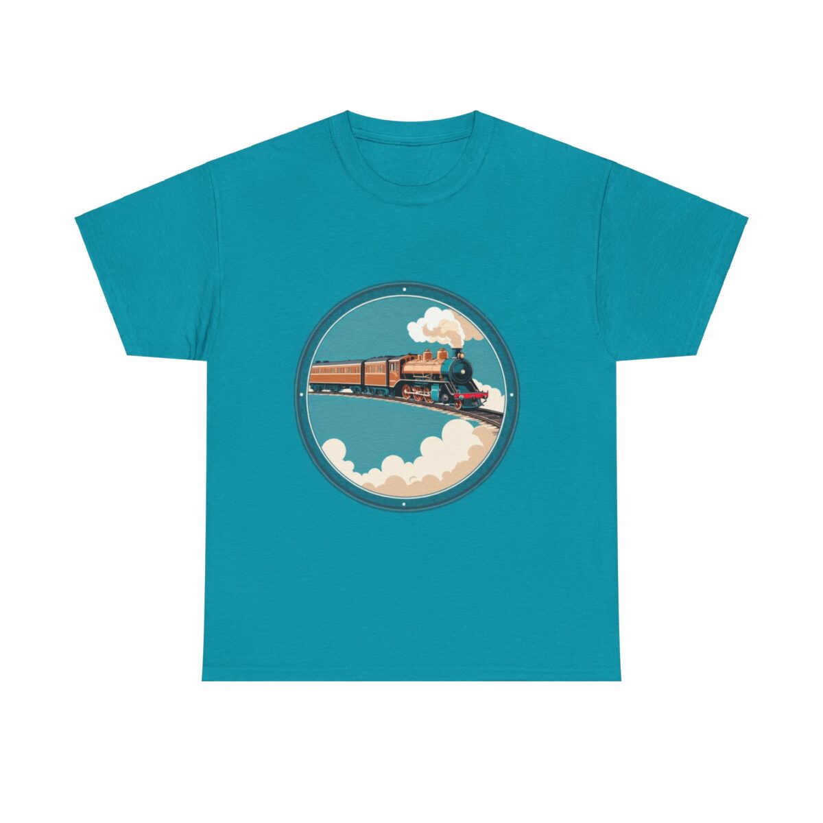 Vintage T Shirt featuring a retro train design