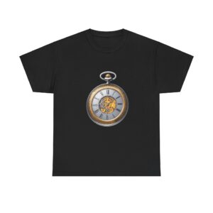 Longline T-Shirt with vintage pocket watch design