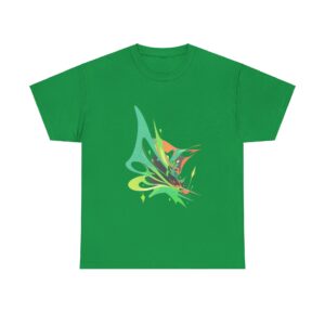 Stylish green T Shirts for Tall Men with a colorful abstract design