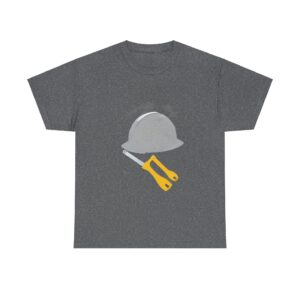 Durable Construction T Shirt​ with a hard hat and tools design